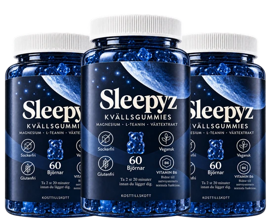 Sleepyz kvällsgummies – 3 burkar